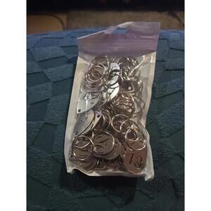 50PCS Stainless Steel Number Tags Hollowed Key Tags with Rings 1-50 Durable